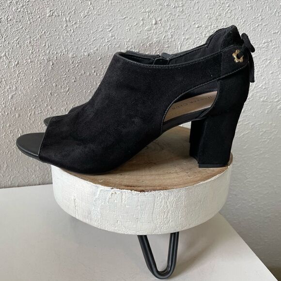 Charter Club Black Suede Chunky Heels Size 9.5 EUC - Picture 3 of 8